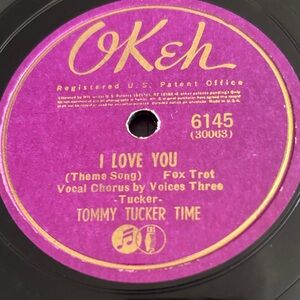 Tommy Tucker 78rpm Single 10-inch Okeh Records , Lazy River Don Brown and Voices